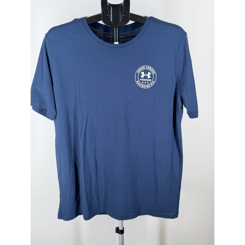 Under Armour Freedom Saltwater Div Marlin Graphic T-Shirt Mens Blue XL